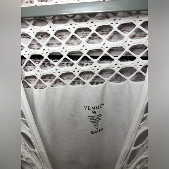 VENUS White Crochet Long Sleeve Top Medium - Picture 5 of 9